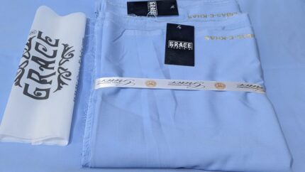 Crystal sky blue wash and wear fabric 4 metre unstitched suit piece from Grace Fabrics