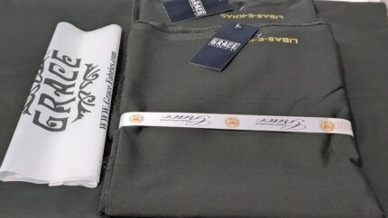 Deep forest green wash and wear fabric 4 metre unstitched suit piece from Grace Fabrics