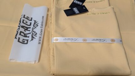 Honey beige wash and wear fabric 4.5 metre unstitched suit piece from Grace Fabrics