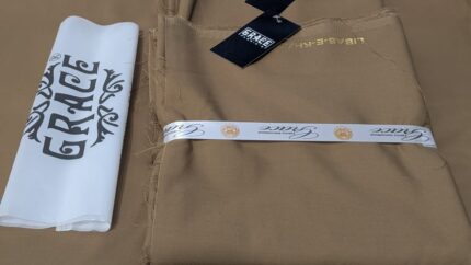 Mocha brown wash and wear fabric 4 metre unstitched suit piece from Grace Fabrics