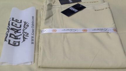 Vanilla cream wash and wear fabric 4 metre unstitched suit piece from Grace Fabrics